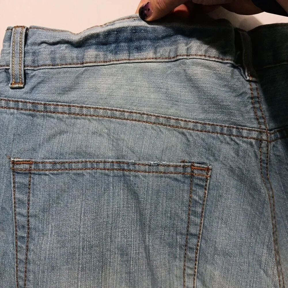 Rocawear Jeans Mens 38x36 Tall Light Wash Classic Fit HipHop Y2K Distressed VTG